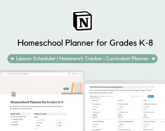 Homeschool Planner: K-8 Curriculum, Lessons, Homework