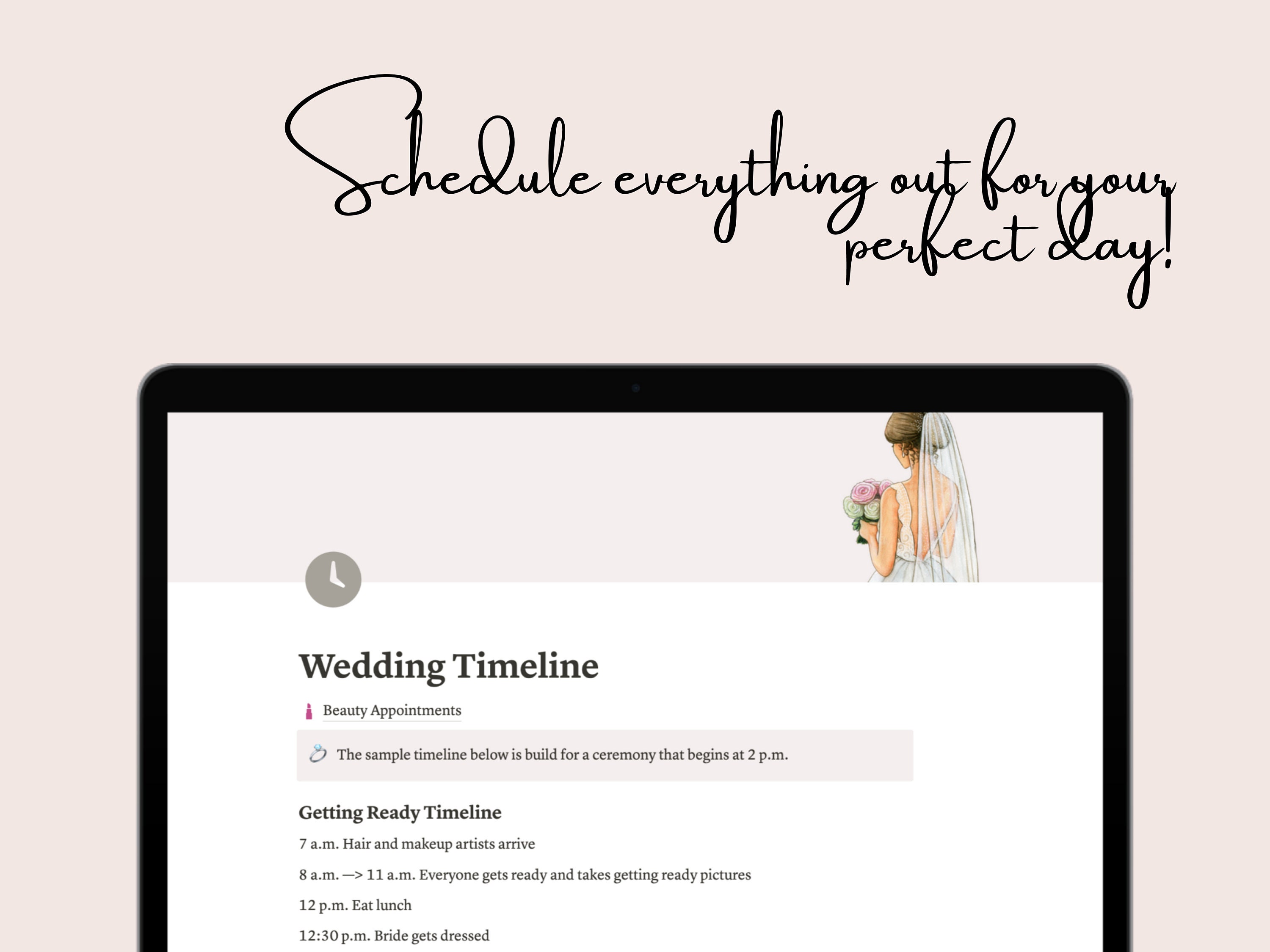 Wedding Planner Notion Template With Budget, Timeline and Wedding ...