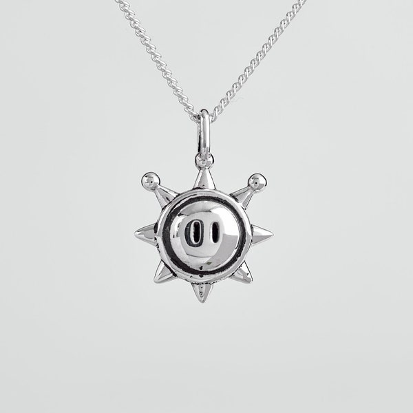 Sunshine Sprite Pendant - Sunshine Sprite Necklace - Sunshine Sprite Silver Jewelry - Sunshine accessories - Gifts for Mario Sunshine Fans