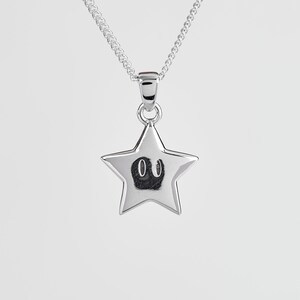 Starman Pendant - Starman Necklace - Starman Silver Jewelry - Starman Power-Up Pendant - Starman Accessories - Gifts for Super Mario Fans