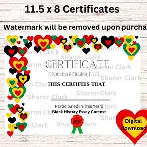 Black History Certificate - Etsy