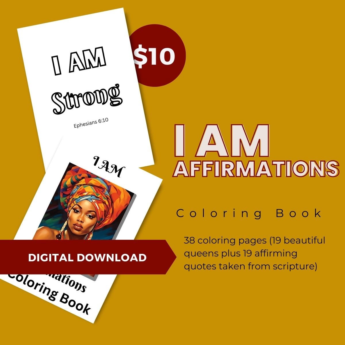 I AM Affirmations Coloring Book - Etsy