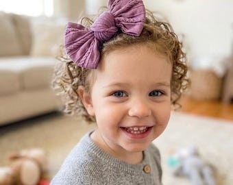 Cable Knit Baby Headbands | Bows for Toddlers and Babies | Elastic Nylon Band |Nylon Headbands for Babies and Toddlers