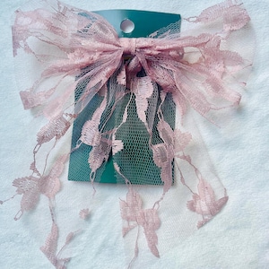 Large Lace Hair Bow Barrett for women ,girl medium bow for women Gift for girl Christmas gift birthday gift Bridesmaid gift