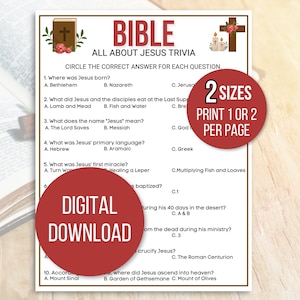 Bibelspiele, Bibel-Trivia, Wie gut kennen Sie Jesus-Spiel, Bibelstudienspiele, Sonntagsschulspiele, Bibelspiele für Kinder, Bibel-Retreat-Spiel