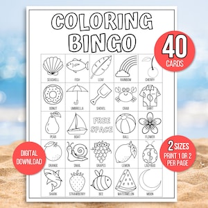 Bingo kleuren, 40 bingokaarten kleuren, bingospel kleuren, kleurenspel, kleuractiviteit, kleurbingospel voor kinderen, zomerbingo