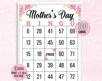 Mother's Day Bingo, 100 Mother's Day Bingo Cards, Mother's Day Activity For Kids, Kids Mother's Day Party Game, Mom's Day Classroom Activity