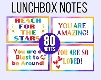 Druckbare Lunchbox Notizen, positive Notizen, Ermutigungskarten, Freundlichkeitskarten, inspirierende Notizen für Kinder und Tweens, druckbare Notizen für Kinder