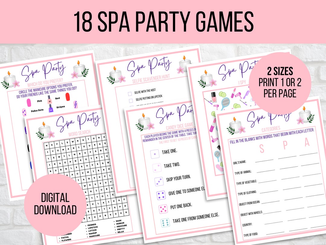 spa-party-games-printable-spa-party-activities-girls-spa-etsy