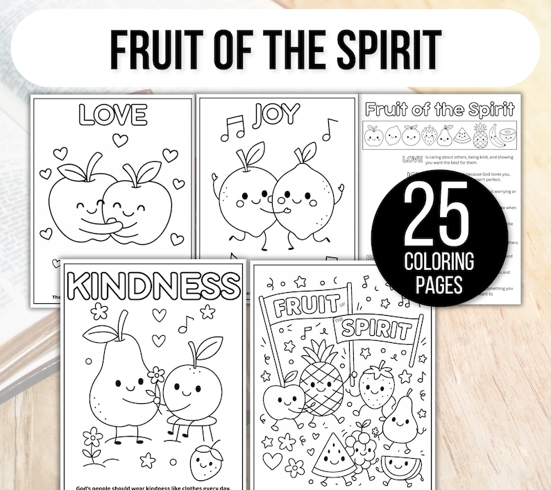 Fruit of the Spirit Coloring Sheets, Fruits of the Spirit Activity, Bible Coloring Pages, Fruit of the Spirit Coloring Pages, Sunday School