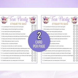 Tea Party Etiquette Game Printable, Tea Etiquette Game, Tea Party ...