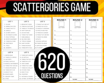 Jeu Scattergories, Famille Scattergories, Feuilles de score Scattergories, Jeu pour seniors, Jeu de société, Lot de jeux de bureau, Jeux