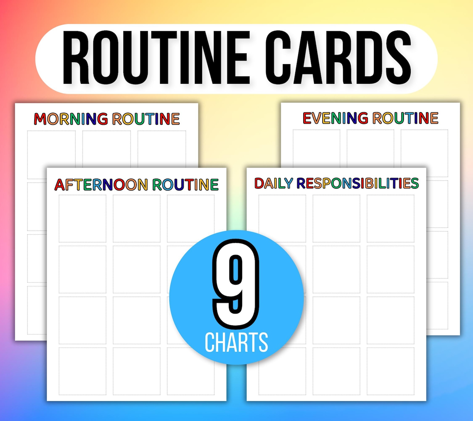 Exercise Daily Routine Cards Daily Routine Cards, Editable Routine Chart, Kids Chore Chart, Kids ...