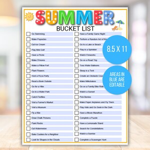 Editable Summer Bucket List, Summer Calendar Poster, Summer Checklist, Summer Break Ideas, Summer Activities, Kids Summer Calendar, Summer