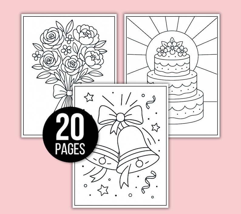 Wedding Coloring Book, Wedding Coloring Pages, Wedding Coloring Sheets, Kids Wedding Coloring Book, Wedding Activity Book for Kids, Wedding
