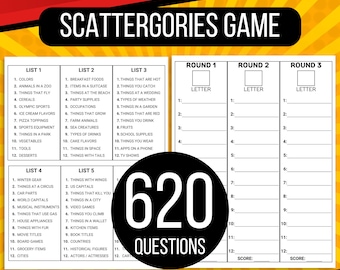 Scattergories-Spiel, Scattergories-Familienspiel, Scattergories-Spielbögen, Spiel für Senioren, Partyspiel, Büro-Partyspiel-Paket, Spiele