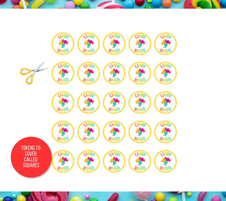 Candy Bingo, 30 Printable Candy Bingo Cards, Sweet Treats Bingo, Candy Activity, Candy Game, Candy Themed Birthday Party, Candy Printable