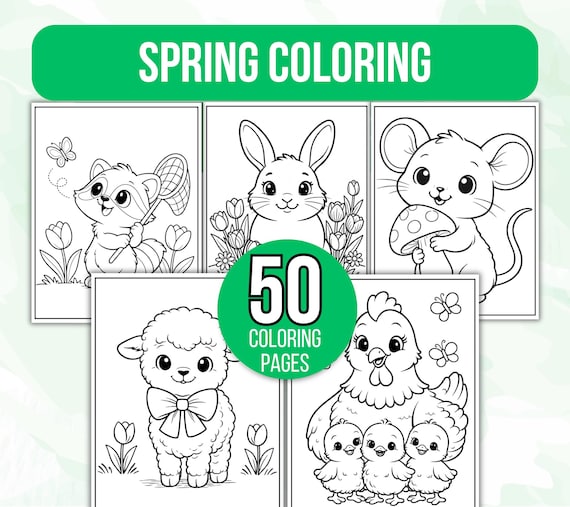 Spring Coloring Pages, Spring Coloring Book, Spring Coloring Sheets, Kids Spring Coloring, Spring Coloring Pages for Kids, Spring Activities