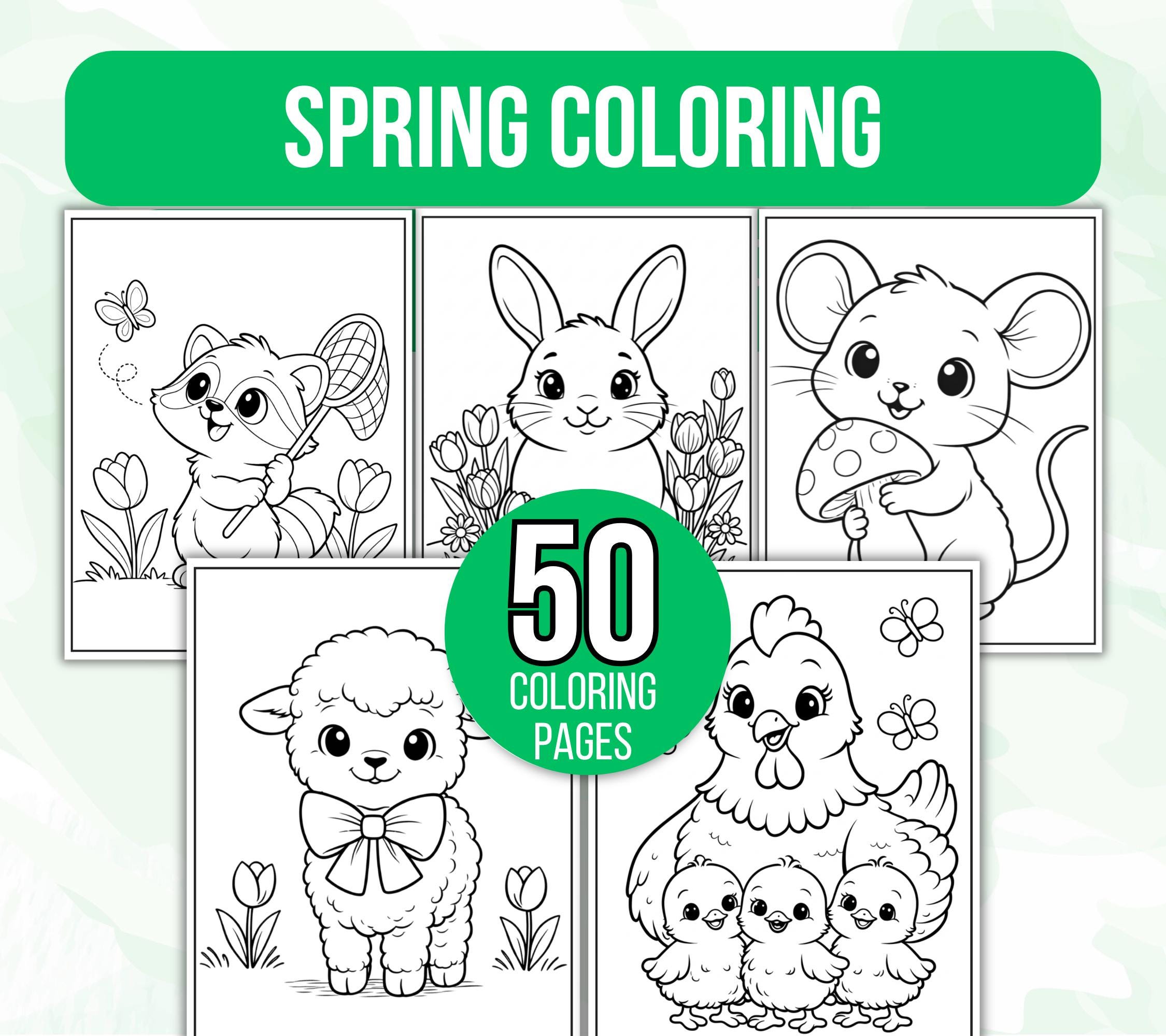 Spring Coloring Pages, Spring Coloring Book, Spring Coloring Sheets…