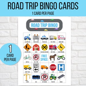 Road Trip Bingo, 10 Printable Road Trip Bingo Cards, Travel Bingo ...