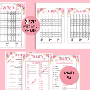 Tea Party Games Printable Bundle, Tea Party Activities, Ladies Tea ...