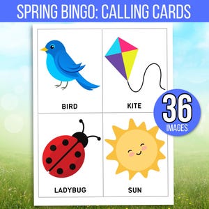 Spring Bingo, 60 Printable Spring Bingo Cards, Spring Party Game, Spring Activity, Spring Game, Springtime Game, Easter Bingo, Easter Game