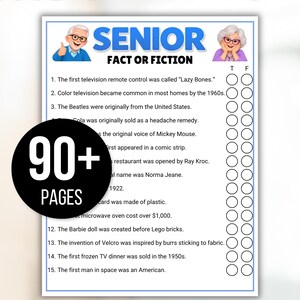 Senior Games Bundle, Activities for Seniors, Assisted Living Games, Nursing Home Activities, Senior Center Games, Senior Trivia, Senior