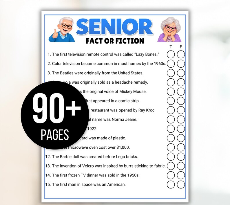 Senior Games Bundle, Activities for Seniors, Assisted Living Games, Nursing Home Activities, Senior Center Games, Senior Trivia, Senior