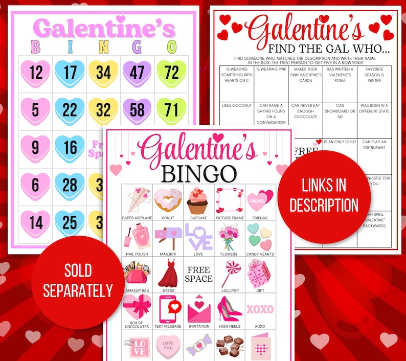 Galentines Games, 40 Printable Galentines Games, Galentine's Activities, Galentine's Party Games, Galentines Game Bundle, Adult Galentines