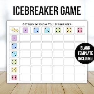 Icebreaker Game, Icebreaker Activity, Team Building Game, Table Talk Dice, Roll and Tell Game, Getting to Know You Game, Icebreaker Question