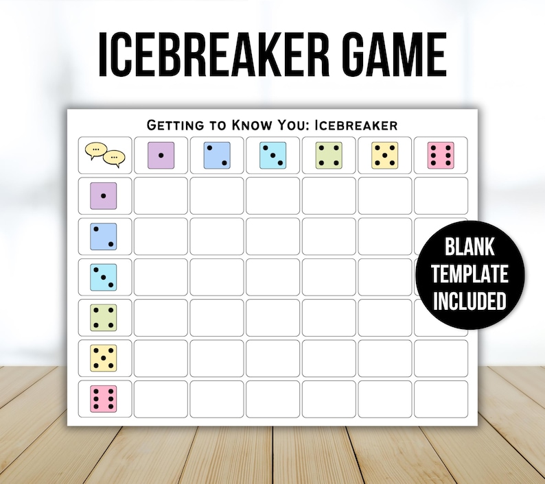 Icebreaker Game, Icebreaker Activity, Team Building Game, Table Talk Dice, Roll and Tell Game, Getting to Know You Game, Icebreaker Question