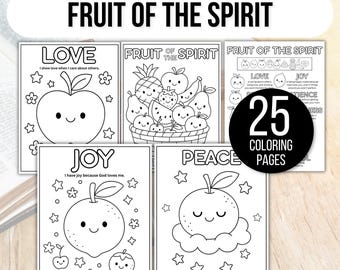 Fruit of the Spirit Coloring Sheets, Fruits of the Spirit Activity, Bible Coloring Pages, Fruit of the Spirit Coloring Pages, Sunday School