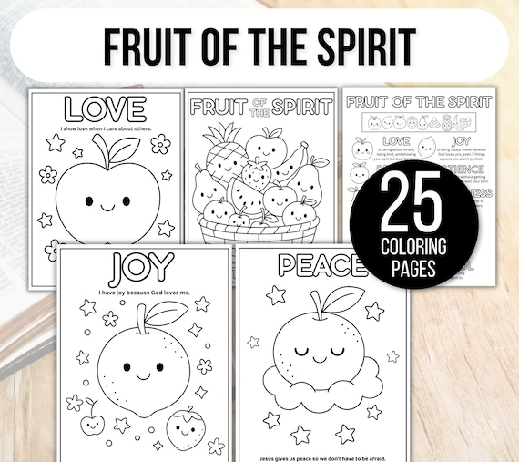 Fruit of the Spirit Coloring Sheets, Fruits of the Spirit Activity, Bible Coloring Pages, Fruit of the Spirit Coloring Pages, Sunday School