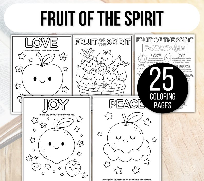 Fruit of the Spirit Coloring Sheets, Fruits of the Spirit Activity, Bible Coloring Pages, Fruit of the Spirit Coloring Pages, Sunday School