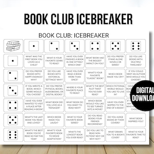 Book Club Icebreaker Game, Book Club Game, Book Club Icebreaker, Book Club Game, Book Lover Game, Book Game, Book Club Activity, Book Game