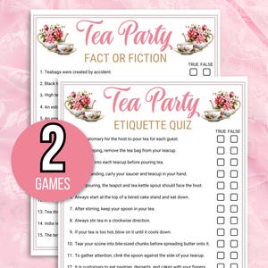 Tea Party Etiquette Game, Tea Party Quiz, Tea Etiquette Game, Tea Party Activities, Ladies Tea Party Games, Tea Party Quiz Bundle, Tea Party