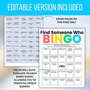 Conheça-se Bingo, Encontre alguém que faça Bingo, Encontre o convidado Bingo, Bingo quebra-gelo, Jogo quebra-gelo, Atividade quebra-gelo, Bingo em sala de aula imagem 5