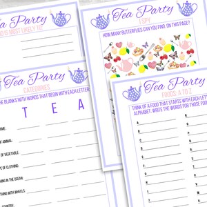 Tea Party Games Printable, Tea Party Activities, Girls Tea Party Games ...