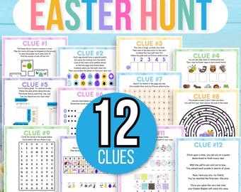Indoor Easter Treasure Hunt For Older Kids, Easter Scavenger Hunt, Treasure Hunt Easter Clues, Kids Easter Escape Room Puzzles, Easter Hunt