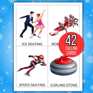 Winter Games Bingo, 50 Winter Games Bingo Cards, Winter Games, Winter Games Activity, Kid's Printable Bingo, Kids Winter Games, Sports Bingo