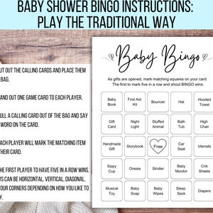 100 Baby Shower Bingo Cards, Unique Prefilled Baby Bingo Game Cards, Baby Gift Bingo Cards, Baby Shower Bingo Game, Minimalist Baby Bingo