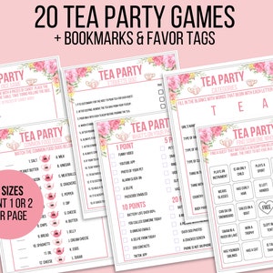 Tea Party Games Printable Bundle Tea Party Activities Ladies - Etsy