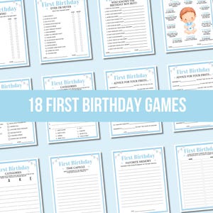 First Birthday Games for Boys, Boys First Birthday Trivia Games, Baby's First Birthday Party Games, Who Knows The Birthday Boy Best,
