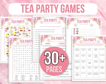 Paquete imprimible de juegos para la fiesta del té, actividades para la fiesta del té, juegos para la fiesta del té para damas, paquete para la fiesta del té, fiesta del té en el jardín, juegos para la fiesta del té para novias