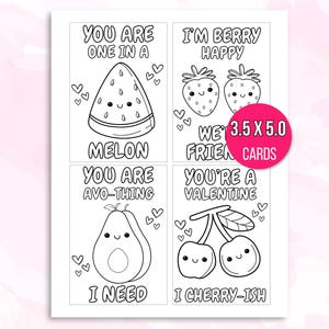 Valentines Coloring Cards, Valentines Day Valentine Cards, Valentine's Cards for Kids, Classroom Valentine Activity, Printable Valentines