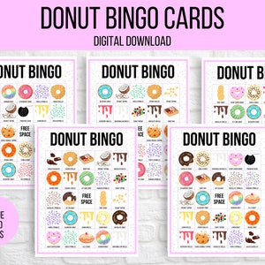 Donut Bingo, 30 Printable Donut Bingo Cards, Donut Birthday, Donut ...