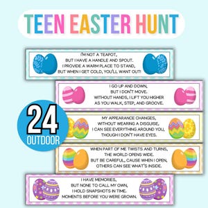 Easter Treasure Hunt For Teens and Tweens, Adult Easter Hunt, Treasure Hunt Easter Clues, Easter Egg Hunt for Teens, Teen Easter Hunt