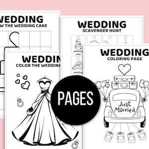 Kids Wedding Activity Bundle, Wedding Activity Pack for Kids, Kids Wedding Book, Wedding Activity Kit for Kids, Kids Wedding Coloring Pages image 4