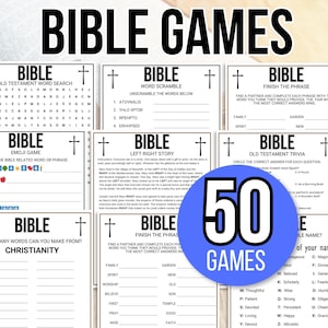 Bibelspiele, Bibel-Trivia-Spiele, Bibelaktivitäten, Jugendgruppenaktivitäten, Sonntagsschulspiele, Christliche Spiele, Frauendienstspiele