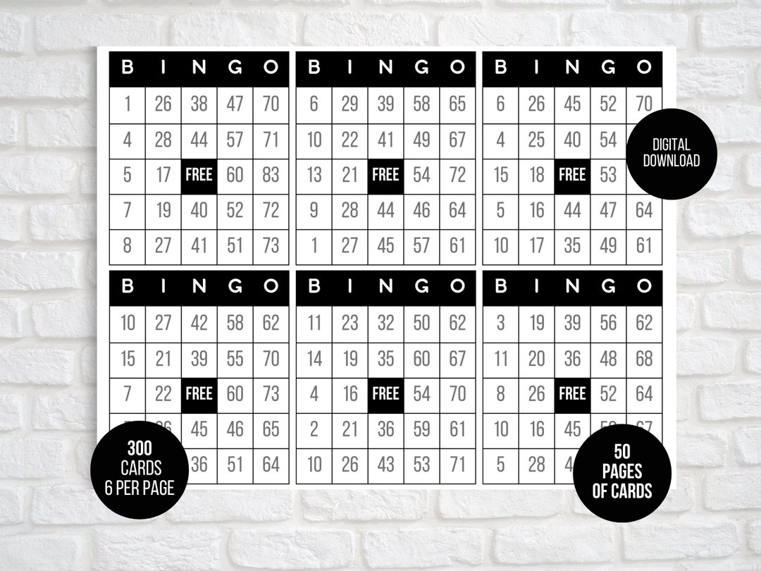 300 Bingo Cards 6 per Page Fun - Il 1080xN.5605371293 Jjn0 